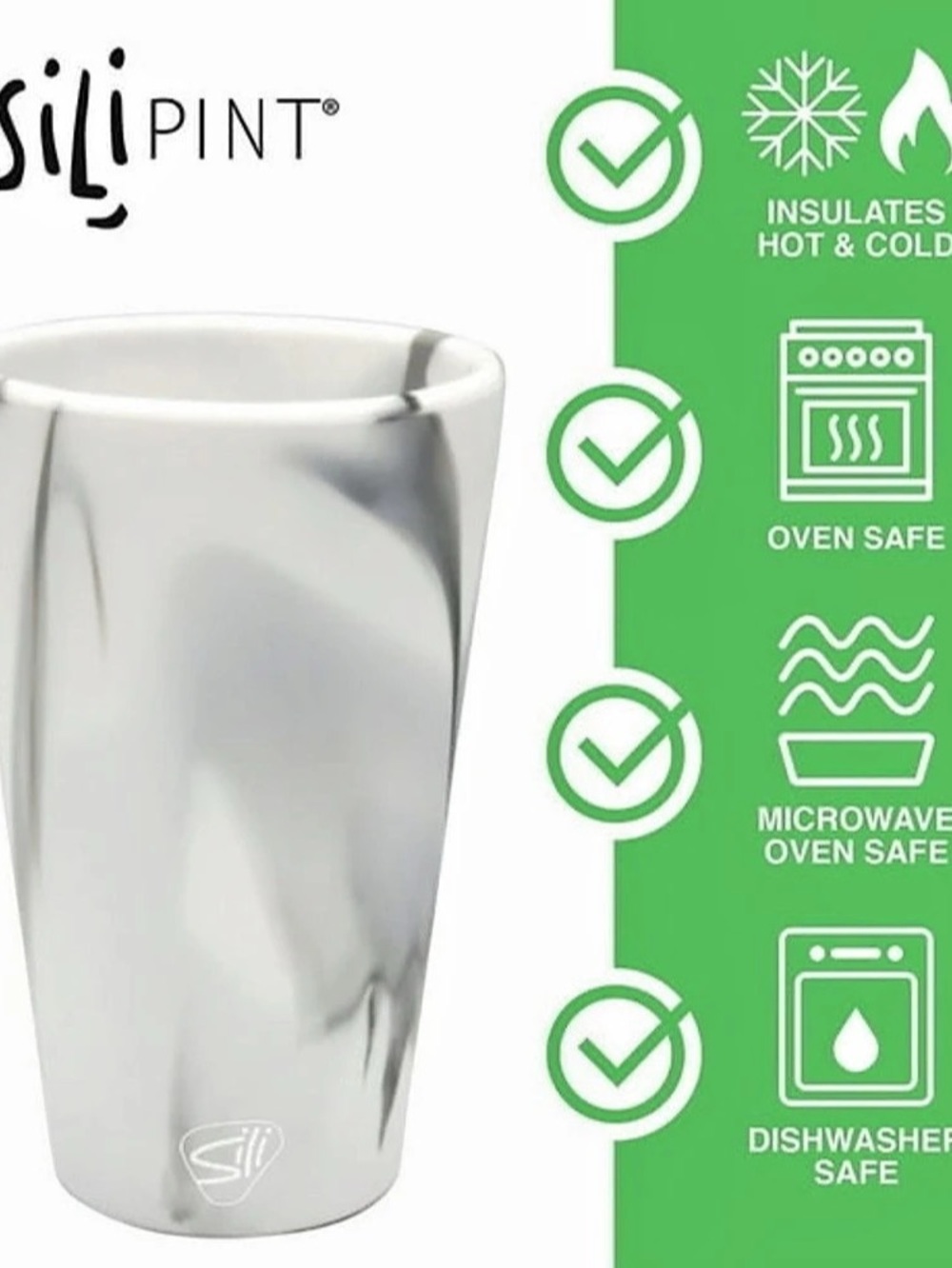 Silipint Silicone Pint 16 oz - Mountain Marble (Pond Custom Print) 2-Pack